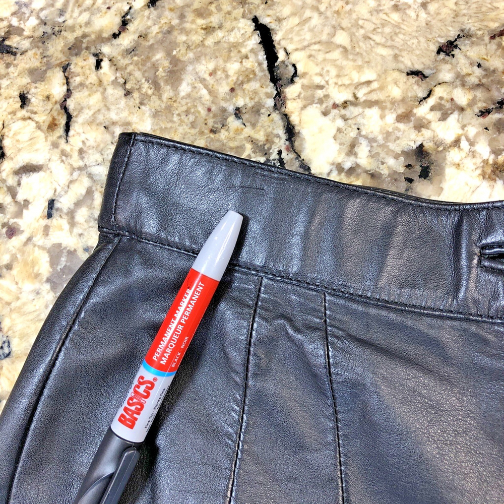 Size 8 I.B. Diffusion Womens Genuine Leather Pencil Skirt Black 1/4 Zip KR - Picture 10 of 16